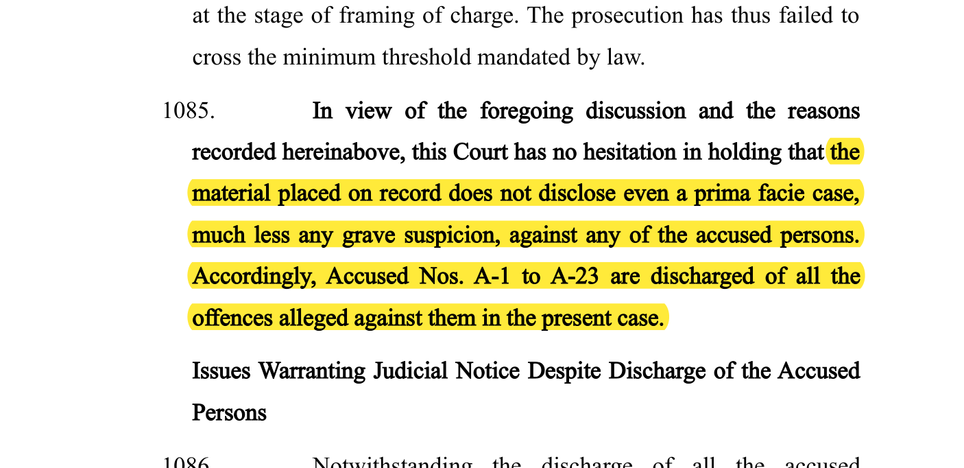 Highlighted excerpt from judgment - Paragraph 1085