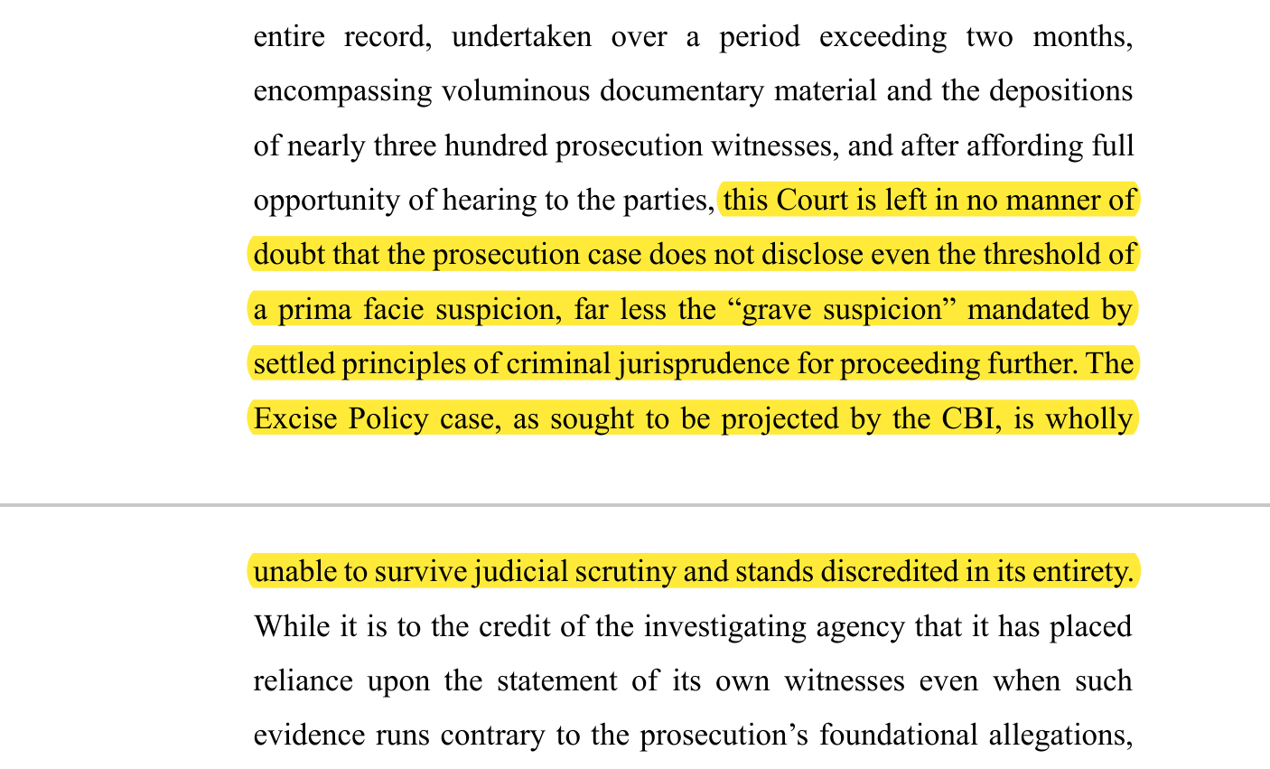 Highlighted excerpt from judgment - Paragraph 1077