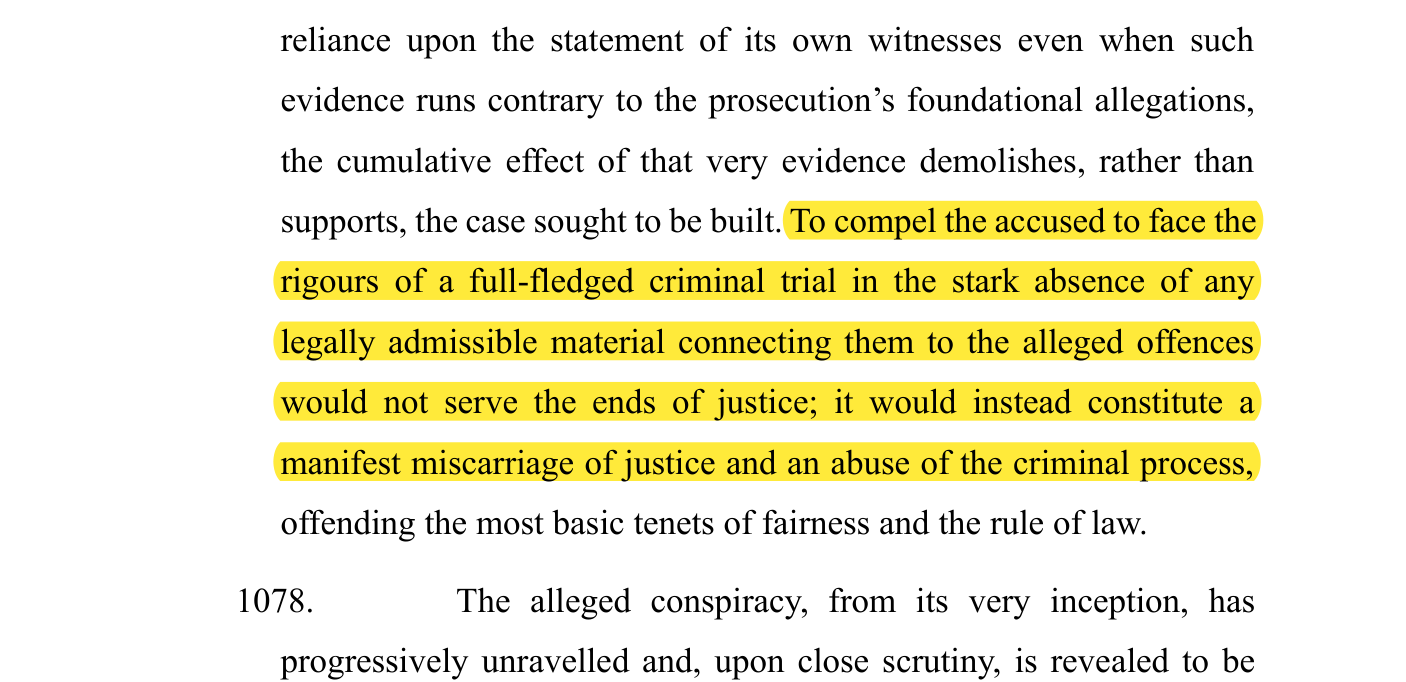 Highlighted excerpt from judgment - Paragraph 1077