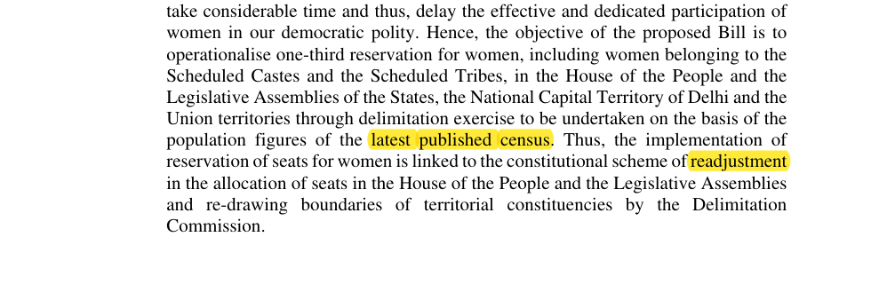 Statement of Objects - reservation linked to delimitation